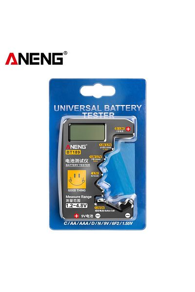 ANENG BT189 Black(box) ANENG BT189 Button Cell Battery Tester 9V N D C AA AAA Universal Household LCD Disp