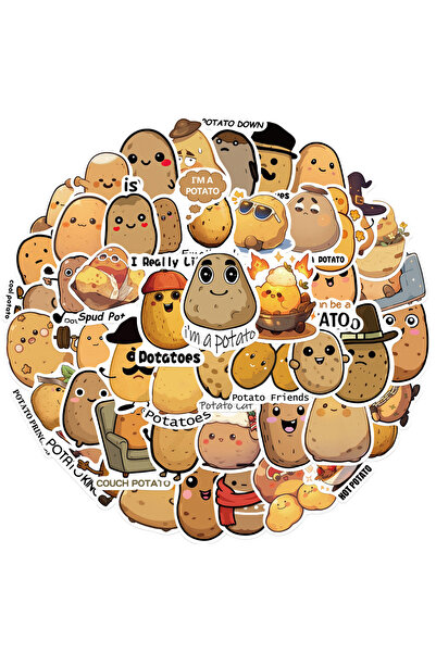 Choice ملصقات البطاطس اللطيفة 50 قطعة | ملصقات فينيل مقاومة للماء لأجهزة الكمبيوتر المحمول، والمصد، وزجاجة المياه