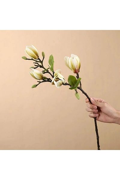 Choice Light Green Artificial Magnolia Flower Branch For Home Living Room Decoration Fake Silk Plant Weddin