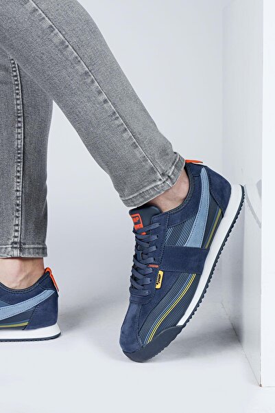 Jump 29072 Navy Blue - Πορτοκαλί Ανδρικό Sneaker Casual Sneakers
