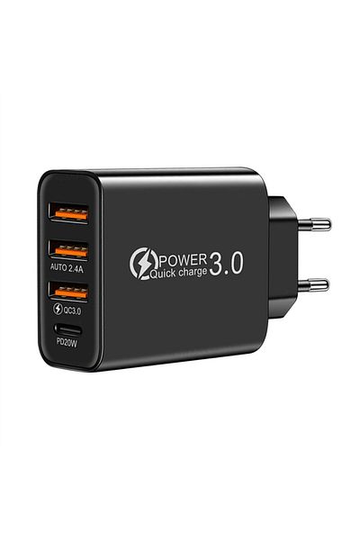 Choice EU 1PCS EU Type C USB Quick Charger 4 Ports 3.0 PD Cell Mobile Phone Power FAST Adapter For iPhone S