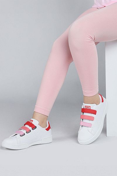 Jump 30110 Red - White Velcro Girls' Sneakers Casual Sneakers