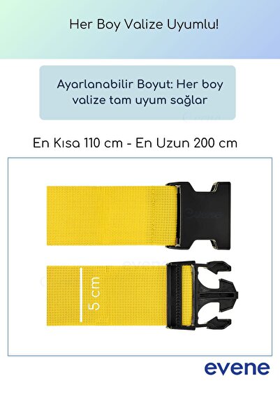 Evene Valiz Kemeri Bavul Kemeri Bavul Kilidi Valiz Kilit Yeşil Sarı Renk