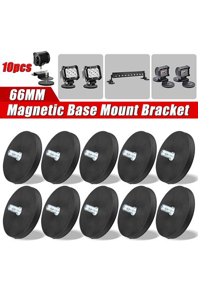 Choice 66mm-10pcs 10pcs 66mm M8 Bolt Magnetic Base Mount Bracket Clamp Led Work Light Bar Holder Suv Offroa