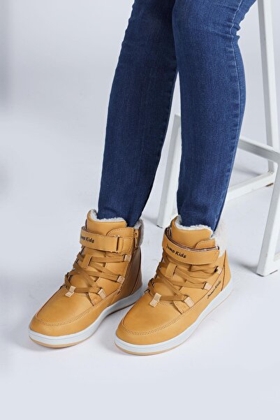 Jump 29180 Cırtlı Fermuarlı Kil Rengi Kız Çocuk Bot