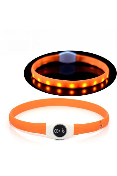 Choice 65cm Orange Color New Led Luminous Dog Collar Pvc Waterproof , For Large Medium Small Dogs Collar Us