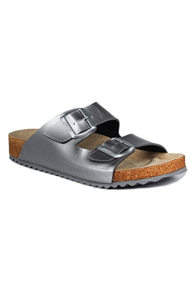 Jump 50009 Double Buckle Silver Color Daily Women's Slippers