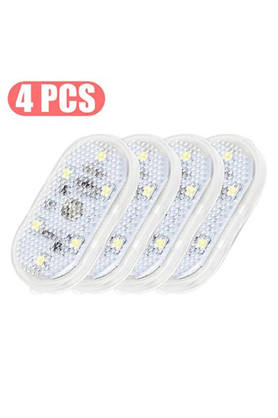 Choice 4 قطع من مصابيح LED صغيرة الحجم تعمل باللمس من SEAMETAL باللون الأبيض، مصابيح قراءة مغناطيسية على السقف قابلة لإعادة الشحن عبر USB