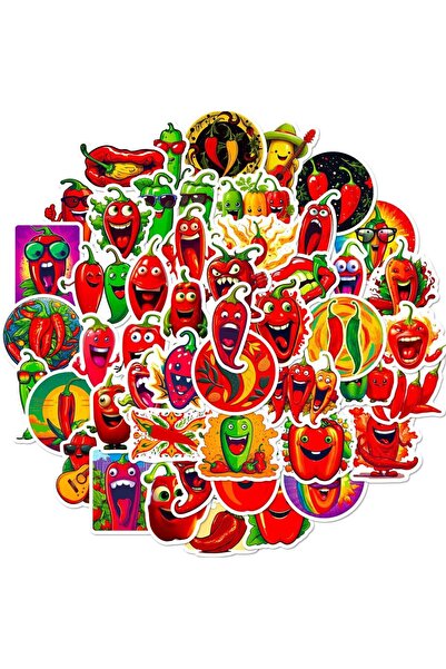 Choice peppr 50pcs 50Pcs Chili Pepper Hot Spicy Cute Cartoon Waterproof Vinyl...