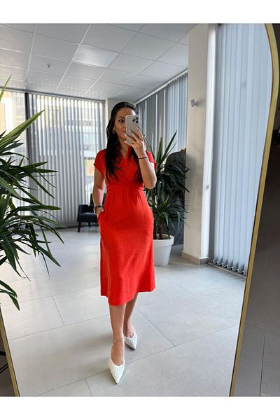 caddstore Rochie cu curea în cruce în față Ms Orange
