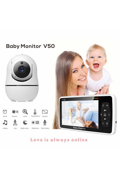 Choice AUPlug New 5 Inch Video Baby Monitor with Camera and Audio, 4X Zoom, 22Hrs Battery, 1000ft Range 2-W