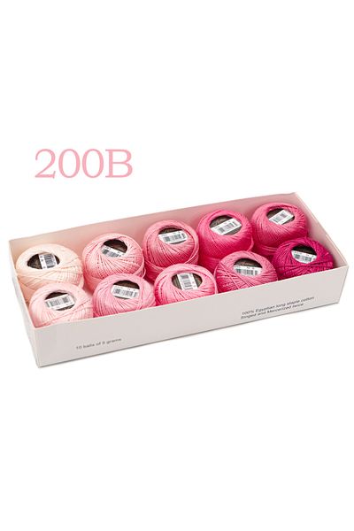 Choice Set 200B Amohilos Size 8 Mercerized Egyptian Cotton Pearl Thread 10 Assorted Colors Collection 5 Gra