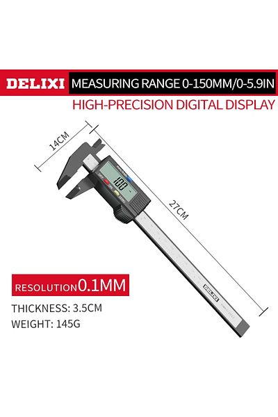 Choice Black 150mm 0.1mm Digital Caliper 6 Inch Electronic Vernier Caliper Measuring Tool Calliper Micromet
