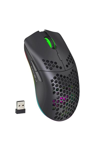 Choice ماوس الألعاب T66 الجديد القابل لإعادة الشحن USB 2.4G اللاسلكي T66 المزود بإضاءة RGB