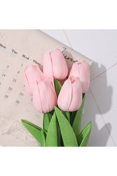 Choice 10pcs Pink 5/10Pcs Tulip Flowers Artificial Tulip Bouquet PE Foam Fake Flower for Wedding Ceremony D