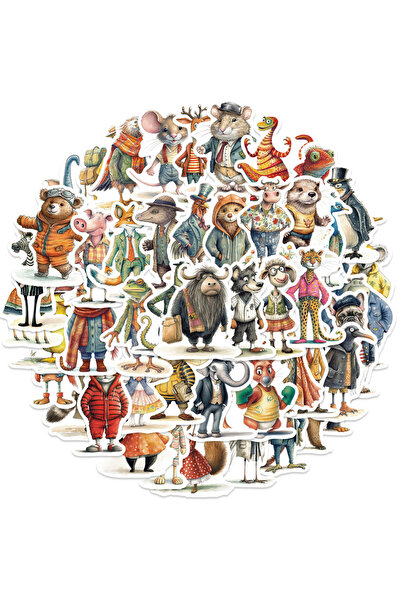 Choice Animal 50pcs Cute Animal Stickers 50PCS Anthropomorphic animal sticker...