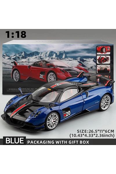 Choice1 blue with box 1:18 Pagani Huayra BC Blu Francia/Candy Blue with Carbon Accents 1/18 Model Car by Aut