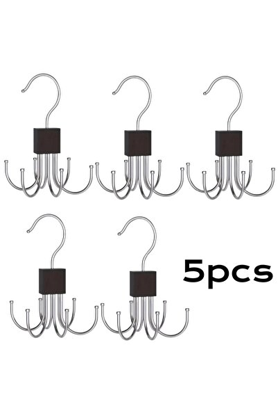 Choice 5 قطع سوداء 1/5 قطع خطاف تخزين دوار 360 درجة حقيبة متعددة المخالب أحزم...