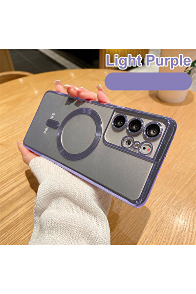 Choice غطاء مغناطيسي لاسلكي أصلي فائق الخفة باللون البنفسجي من Foe S23، متواف...