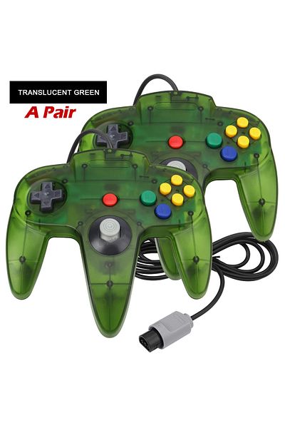 Choice Transparent Green 2pcs/pair Wired Gamepad For N64 Wired Joypad Controller For N64 Classic Joystick R