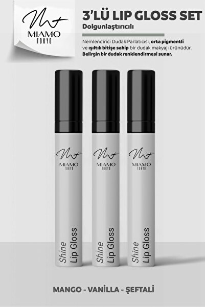 3 ADET LIP GLOSS DOLGUNLAŞTICI 6ML PARLAKLIK VE BESLEYİCİ ETKİLİ