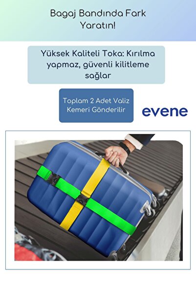 Evene Valiz Kemeri Bavul Kemeri Bavul Kilidi Valiz Kilit Yeşil Sarı Renk