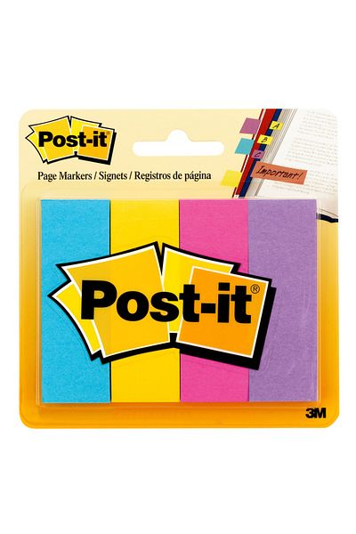 Post-it ® Page Marker 671-4AU, Assorted Colors, 7/8 in x 2 7/8 in x (22.2
mm x 73 mm)