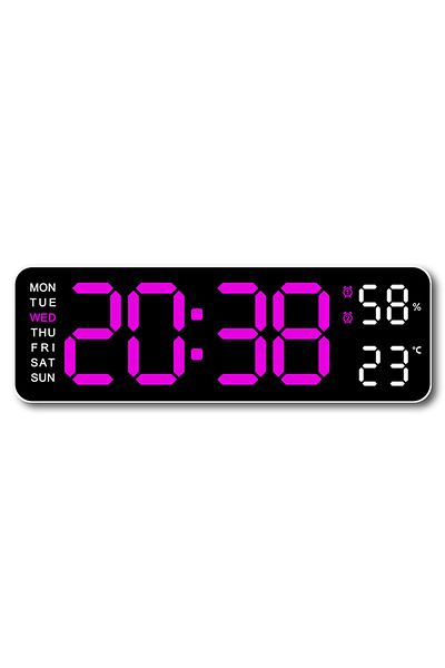 Choice 9 inch WRR 9 Inch Large Digital Wall Clock USB Powered TEMP Humidity Week Auto Dimmer DST Table Cloc