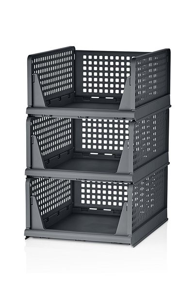 MissClean 3 Pcs Grey Sliding Shelf System, Cabinet Organizer and Drawer