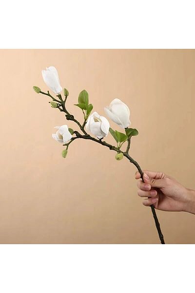 Choice White Artificial Magnolia Flower Branch For Home Living Room Decoration Fake Silk Plant Wedding Part