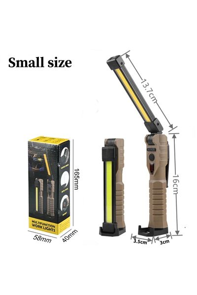 JONCELY Small Sizs Begie Folding Cob Xpe Led Work Light Handheld Flashlight With Built-in Battery Lamp Torch