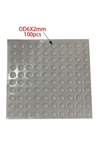 Choice OD6X2mmX100PCS 100Pcs Soft Silicone Rubber Anti Slip Bumpers Feet Pads Damper Buffer Cabinet Bumpers