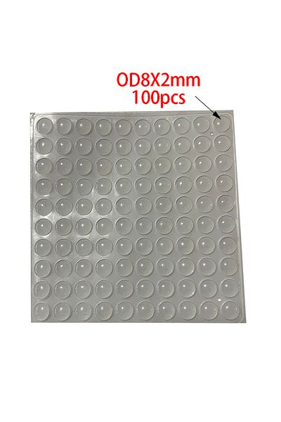 Choice OD8X2mmX100PCS 100Pcs Soft Silicone Rubber Anti Slip Bumpers Feet Pads Damper Buffer Cabinet Bumpers