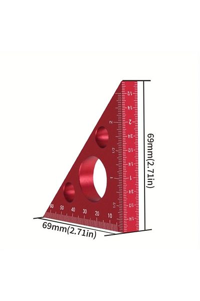 Choice Triangle Ruler 45 Degree Aluminum Alloy Angle Ruler Imperial and Metric Triangle Ruler Carpenter's W