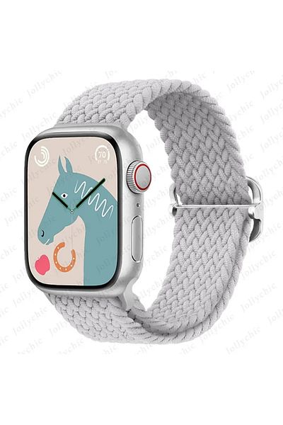 Choice 38mm 40mm 41mm PearlWhite Braided Solo Loop For Apple watch Ultra band 40mm 44mm 41mm 38mm 49mm 45mm