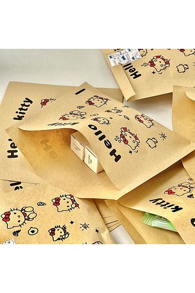 Choice 10pcs Hello Kitty 10pcs Cartoon Hello Kitty Kraft Paper Kt Catthickened Gift Bag Food Packaging Bag
