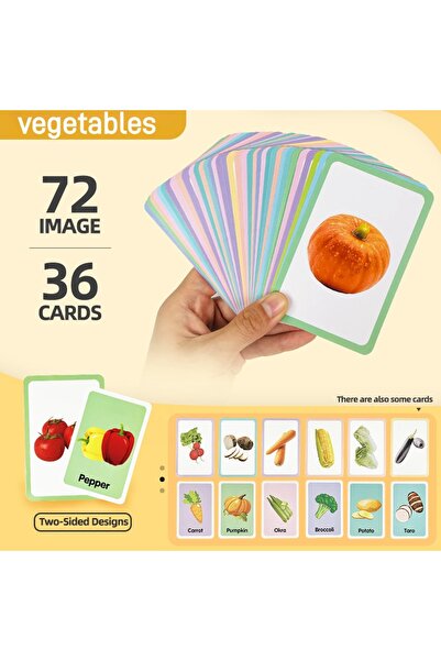 Choice خضروات، 36 بطاقة معرفية للخضروات ذات وجهين، ألغاز تعليمية مبكرة من Kid...