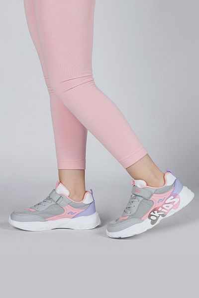 Jump 30013 Light Gray - Pink Girl's Sneaker Casual Sneakers
