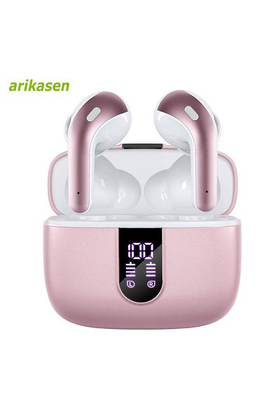 Choice Pink B Wireless Bluetooth Earbuds Headphones 52 Hrs Playtime IPX7 Waterproof 4 Mic Call Noise Cancel