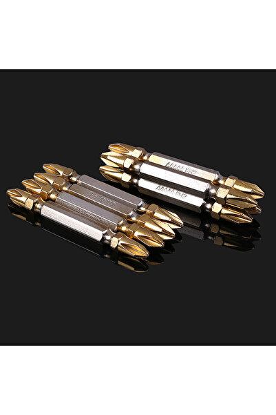 Choice 5Pcs 65mm PH2 Magnetic Cross Double Head Screwdriver Bits Titanium Coated Electric Hex Shank Magneti