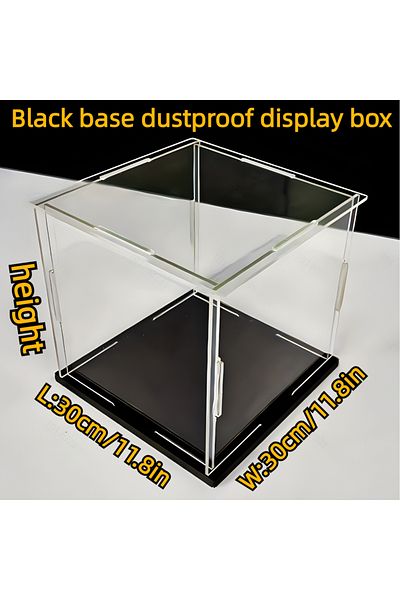 Choice height 30cm 30x30 1pcs, black base acrylic display box, suitable for toy dolls, collectibles, and si