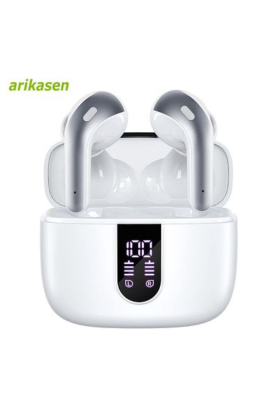 Choice White B Wireless Bluetooth Earbuds Headphones 52 Hrs Playtime IPX7 Waterproof 4 Mic Call Noise Cance