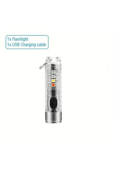Choice Y41 1PC Rechargeable Mini Keychain Flashlight with 10 Modes and Magnetic Base - Ideal for Camping an