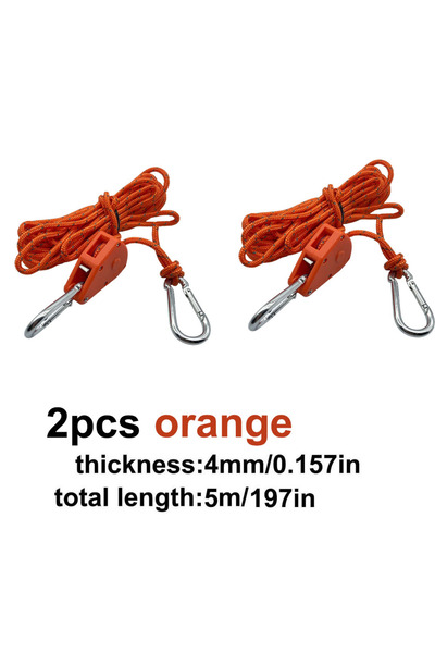 Choice 2 قطعة برتقالية 2/4/6 قطع حبل عاكس للرياح حبل خيمة التخييم ربط مشبك ثا...