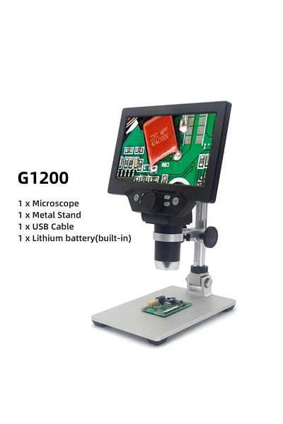 TOOLTOP 1200X G1200 G1200 7-Inch Digital Microscope 1200x Continuous Zoom HD 12MP Industry Microscope Adjust