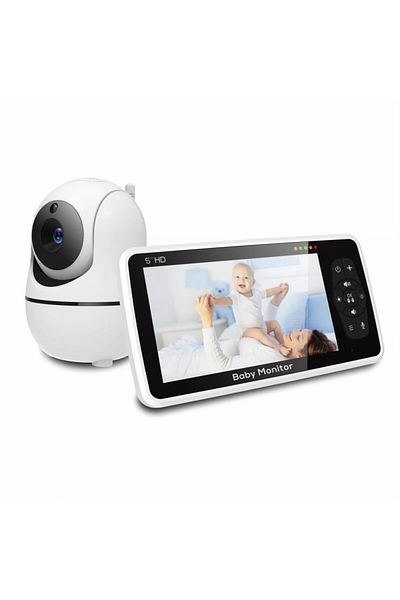 Choice AUPlug New 5 Inch Video Baby Monitor with Camera and Audio, 4X Zoom, 22Hrs Battery, 1000ft Range 2-W