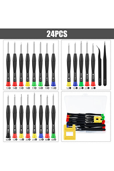 Choice1 مجموعة مفكات براغي مغناطيسية مكونة من 24 قطعة مع صندوق تخزين للنظارات...