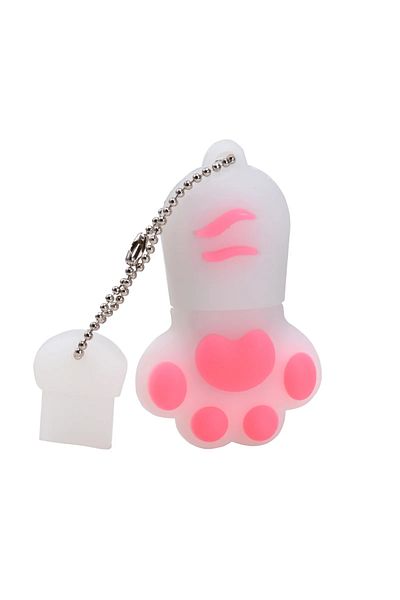 JASTER 16GB WHITE JASTER Cat Paw USB Flash Drives 64GB Colorful Pen Drive 32GB Free Key Chain Memory Stick