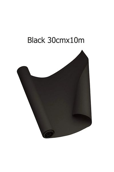 PeriPage Black 30cmx10m Kraft For Gift Paper Black Origami Wrapping Raw Roll Design Packaging Colored Recycle