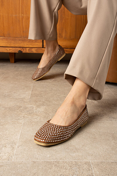 Esil Moda Kadın Babet Taşlı Günlük Ayakkabı